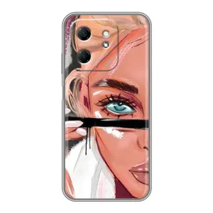 Силіконовый Чохол на Infinix Hot 50i з картинкой Модных девушек (Дівчина та вії)
