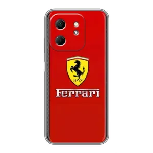 Силиконовый бампер с картинкой машины на Infinix Hot 50i (Ferrari Logo)
