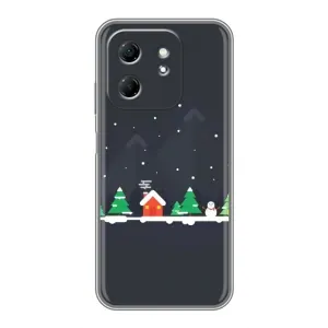 Силиконовый бампер на рождество для Infinix Hot 50i (Город зимний)