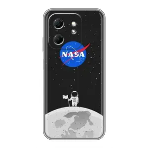 Силиконовый бампер с принтом "Наса" на Infinix Hot 50i (Космонавт NASA)