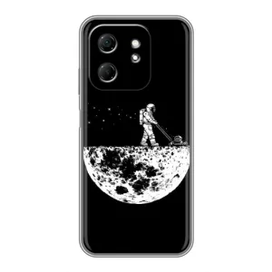 Силиконовый Чехол с принтом "Космонавты" на Infinix Hot 50i (Космонавт)