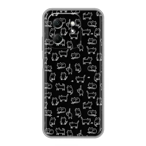 Чехол на тематику: Коты для Infinix Hot 50i (Котики на черном)