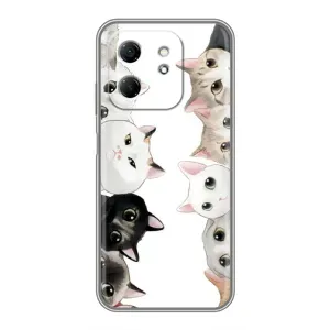 Силиконовый чехол с котиком для Infinix Hot 50i (Коты)