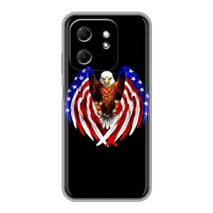 Чехол Флаг USA для Infinix Hot 50i (Крылья США)