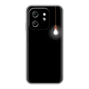 Чехол с картинками на черном фоне для Infinix Hot 50i (Лампочка)