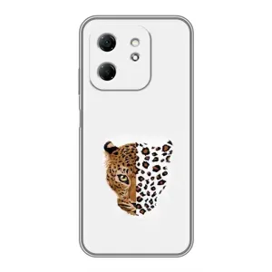 Чохол з леопардовим принтом на Infinix Hot 50i (Леопард на білому)
