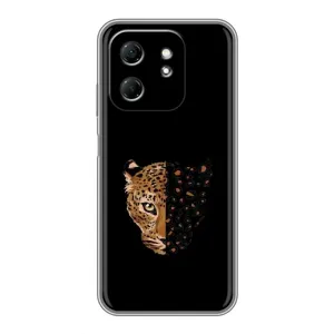 Чохол з леопардовим принтом на Infinix Hot 50i (Леопард на чорному)