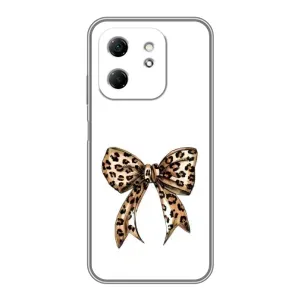 Чехол банты для Infinix Hot 50i (Леопардовый принт)