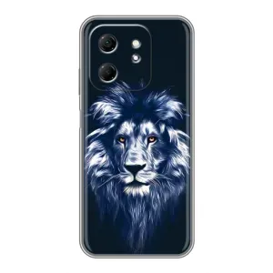 Чехол с картинкой на Infinix Hot 50i (Лев - синий)