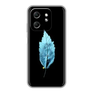 Чехол с картинками на черном фоне для Infinix Hot 50i (Листочек)