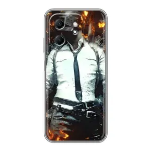 Силиконовый чехол с картинкой "Герой Pubg" на Infinix Hot 50i (Man Пубг)
