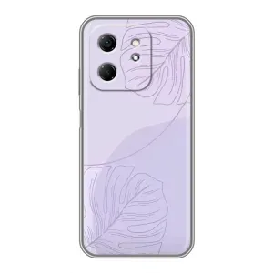 Чехол цветочный дизайн для Infinix Hot 50i (Монстера фиолетовая)