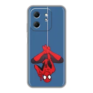 Чехол Супергерой Человека Паука на Infinix Hot 50i (На паутине)