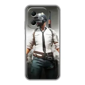 Силиконовый чехол с картинкой "Герой Pubg" на Infinix Hot 50i (Пабг)