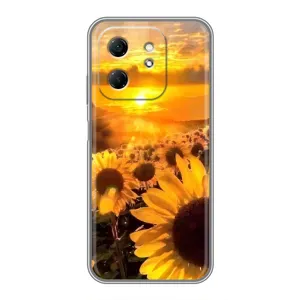 Чехол с Цветами для Infinix Hot 50i (поле подсолнухов)