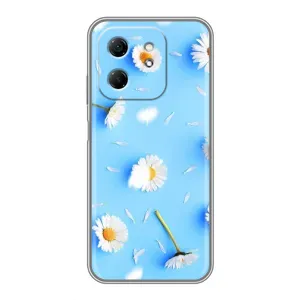 Чехол с Цветами для Infinix Hot 50i (ромашки на голубом)