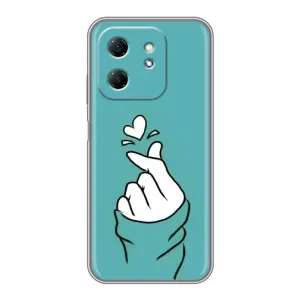 Чохол (Знак сердечка) для Infinix Hot 50i (Сердечко на бірюзовому)