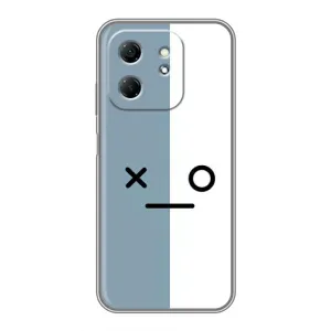 Силиконовые Чехлы (смешные стикеры) для Infinix Hot 50i (Серо-белый)