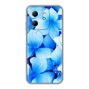 Силиконовый бампер с принтом (цветочки) на Хот 50і (Синие цветы)