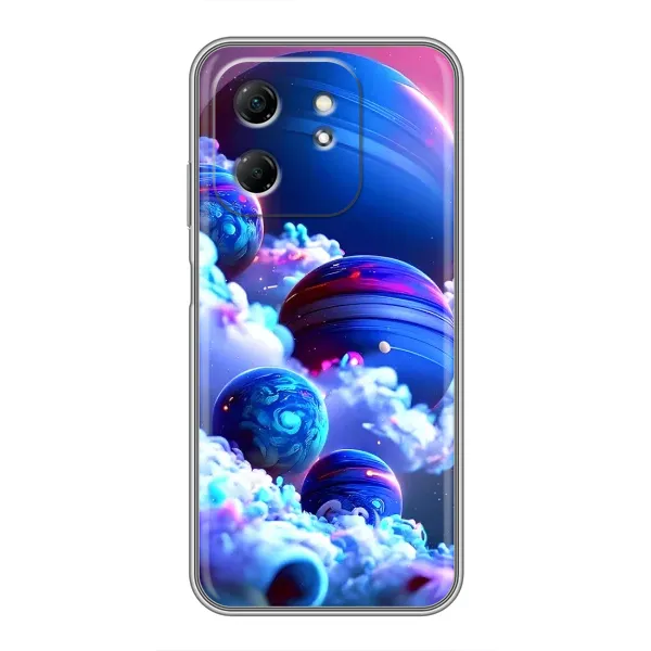 Чехол с рисунком «Синие планеты» для Infinix Hot 50i Чехол с рисунком «Синие планеты» для Infinix Hot 50i