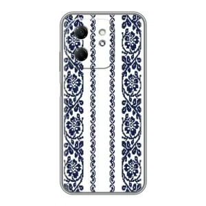 Силиконовый Чехол на Infinix Hot 50i с картинкой Вышиванки (Синяя вышиванка)