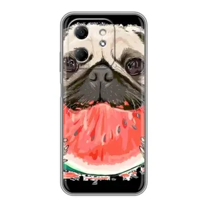Чехол (ТПУ) Милые собачки для Infinix Hot 50i (Смешной Мопс)