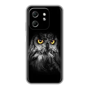 Чехлы с принтом СОВЫ для Infinix Hot 50i (Сова на чёрном)