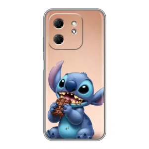 Чехол с рисунком Стич для Infinix Hot 50i (Стич с шоколадом)