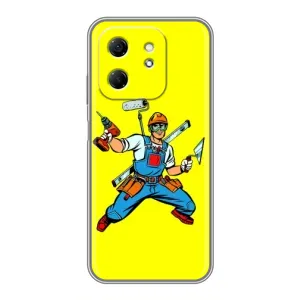 Силиконовый бампер (Работники) на Infinix Hot 50i (Строитель)