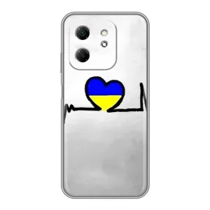 Силиконовый Чехол на Infinix Hot 50i (Я-Украина) (Украинская кардиограмма)