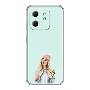 Силіконовый Чохол на Infinix Hot 50i з картинкой Модных девушек (В шапці)