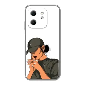 Силіконовый Чохол на Infinix Hot 50i з картинкой Модных девушек (У зеленому)