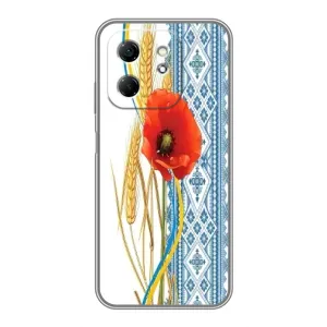 Силиконовый Чехол на Infinix Hot 50i с картинкой Вышиванки (Вышиванка с цветком)