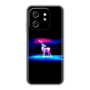 Силиконовый бампер с картинкой животных для Infinix Hot 50i (Яркий олень)