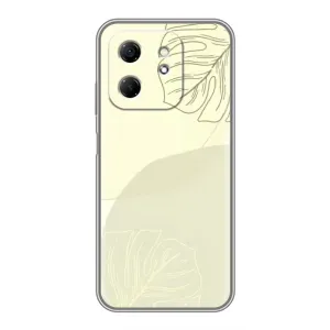 Чехол цветочный дизайн для Infinix Hot 50i (Зелёный фон)