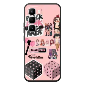 Чехлы с картинкой для Infinix Hot 60 Pro Plus (BLACK PINK коллаж)