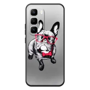 Чехол (ТПУ) Милые собачки для Infinix Hot 60 Pro Plus (Бульдог в очках)