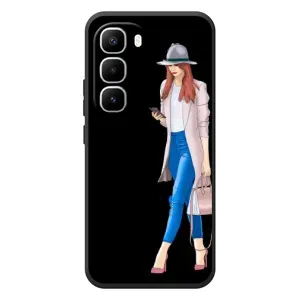 Чохол з картинкою Модні Дівчата Infinix Hot 60 Pro Plus (Дівчина з телефоном)
