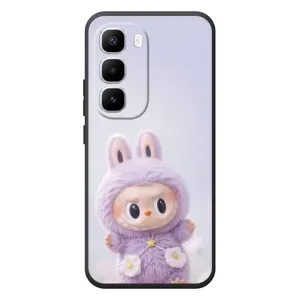 Чехол с принтом Лабубу для Infinix Hot 60 Pro Plus (Фиолетовый Лабубу)