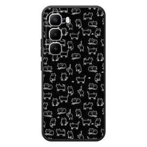 Чехол на тематику: Коты для Infinix Hot 60 Pro Plus (Котики на черном)