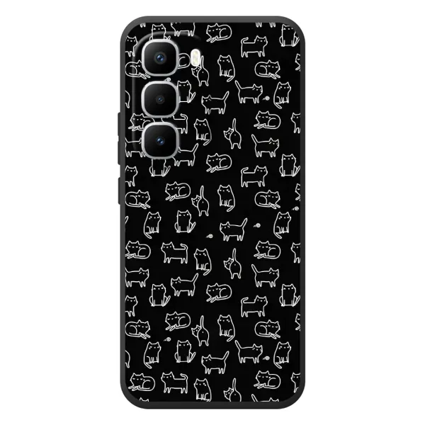 Чехол с рисунком «Котики на черном» для Infinix Hot 60 Pro Plus Чехол с рисунком «Котики на черном» для Infinix Hot 60 Pro Plus