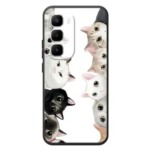 Силиконовый чехол с котиком для Infinix Hot 60 Pro Plus (Коты)