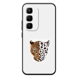 Чохол з леопардовим принтом на Infinix Hot 60 Pro Plus (Леопард на білому)