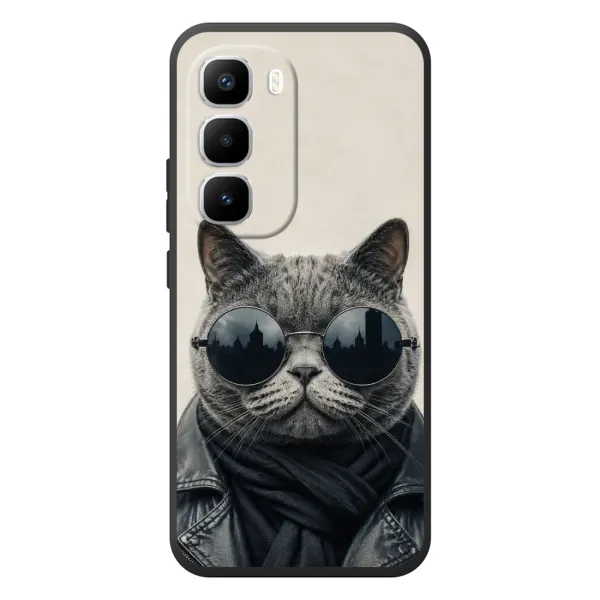 Чехол с рисунком «Модный кот» для Infinix Hot 60 Pro Plus Чехол с рисунком «Модный кот» для Infinix Hot 60 Pro Plus