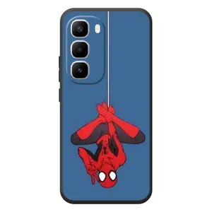 Чехол Супергерой Человека Паука на Infinix Hot 60 Pro Plus (На паутине)