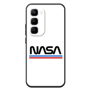 Силіконовый бампер з принтом "Наса" на Infinix Hot 60 Pro Plus (NASA на білому тлі)