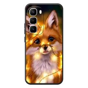 Чехол с Лисичкой для Infinix Hot 60 Pro Plus (Новогодний лисенок)