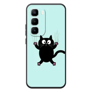 Силиконовый чехол с котиком для Infinix Hot 60 Pro Plus (Падающий кот)