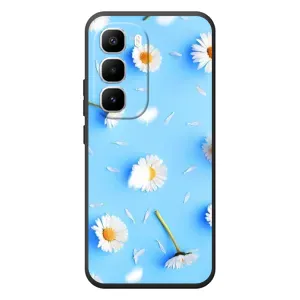 Чохол з Квітами для Infinix Hot 60 Pro Plus (ромашки на блакитному)