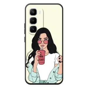 Силіконовый Чохол на Infinix Hot 60 Pro Plus з картинкой Модных девушек (З напоєм)